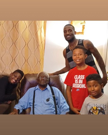 Zachry with his great-grandpa and family